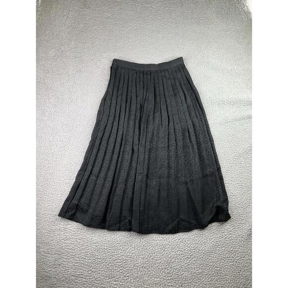 Vintage Raul Blanco Black 100% Silk Skirt Women's Size 8 (26x30) Midi - Picture 10 of 11